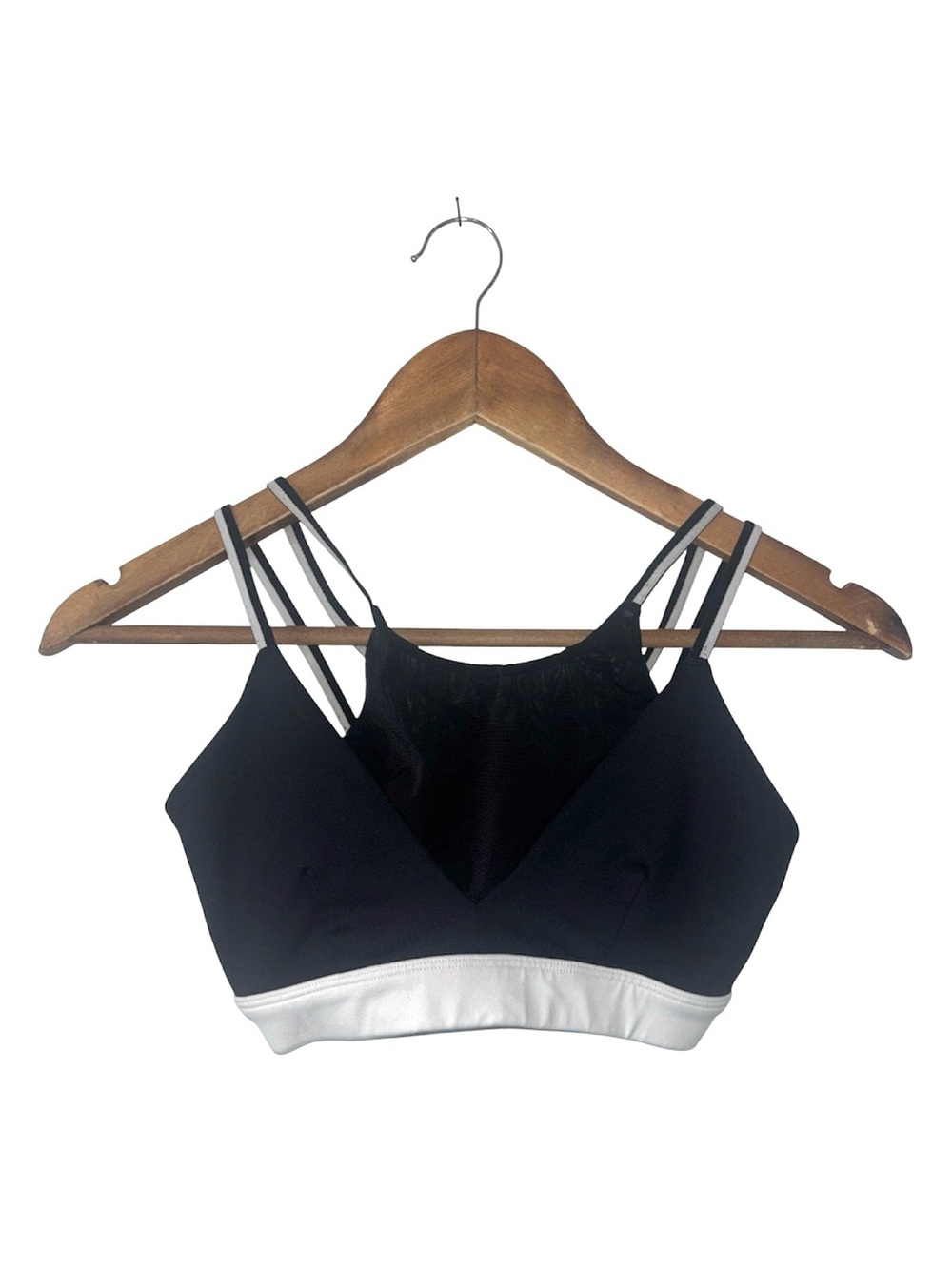 Alo Yoga Black White Strappy Sports Bra Mesh Small